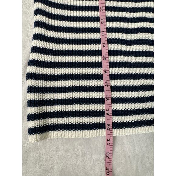 NWT Madewell Ribbed Half-Zip Sweater in Navy Stripe Size L‎ - Picture 14 of 14